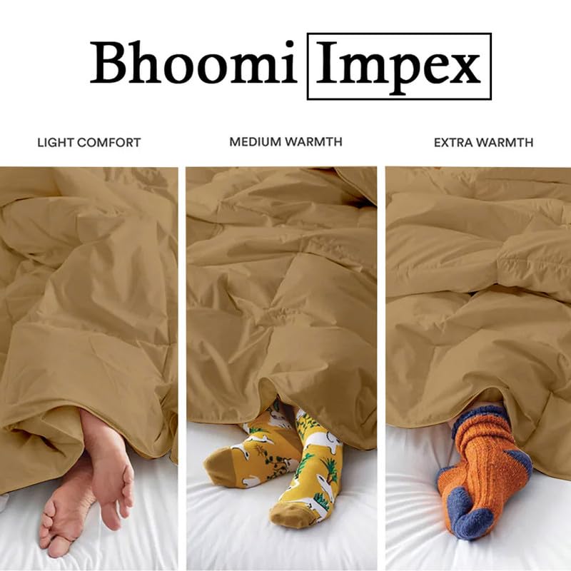 Image of Down Blanket, Extra Lightweight Summer Comforter for Double Bed | 100 GSM Ac Comforter Super Soft Fluffy ComforterDouble Bed Comforter | Dohar | Duvets |Soft Microfiber Fabric (100 GSM, Taupe)