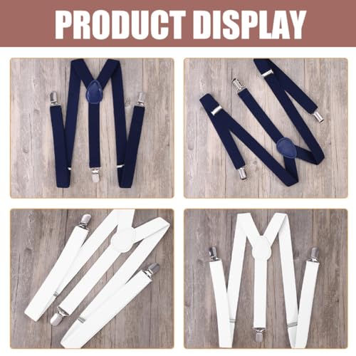 Beaupretty 2pcs Novelty Suspenders Clip Lightweight Portable Organizing Clips Elastic Braces for Men Wide Suspenders Side3