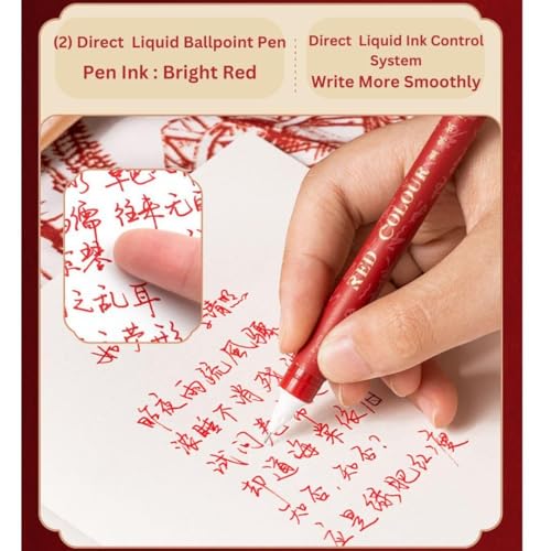 Image of COOFANDY 6 Pcs Red Ink Pen Set | Fine Point Smooth Writing Pens for Teacher Correction, Student Note Taking, Office Documentation, School, College, Journaling, Exam Checking & Stationery Essentials