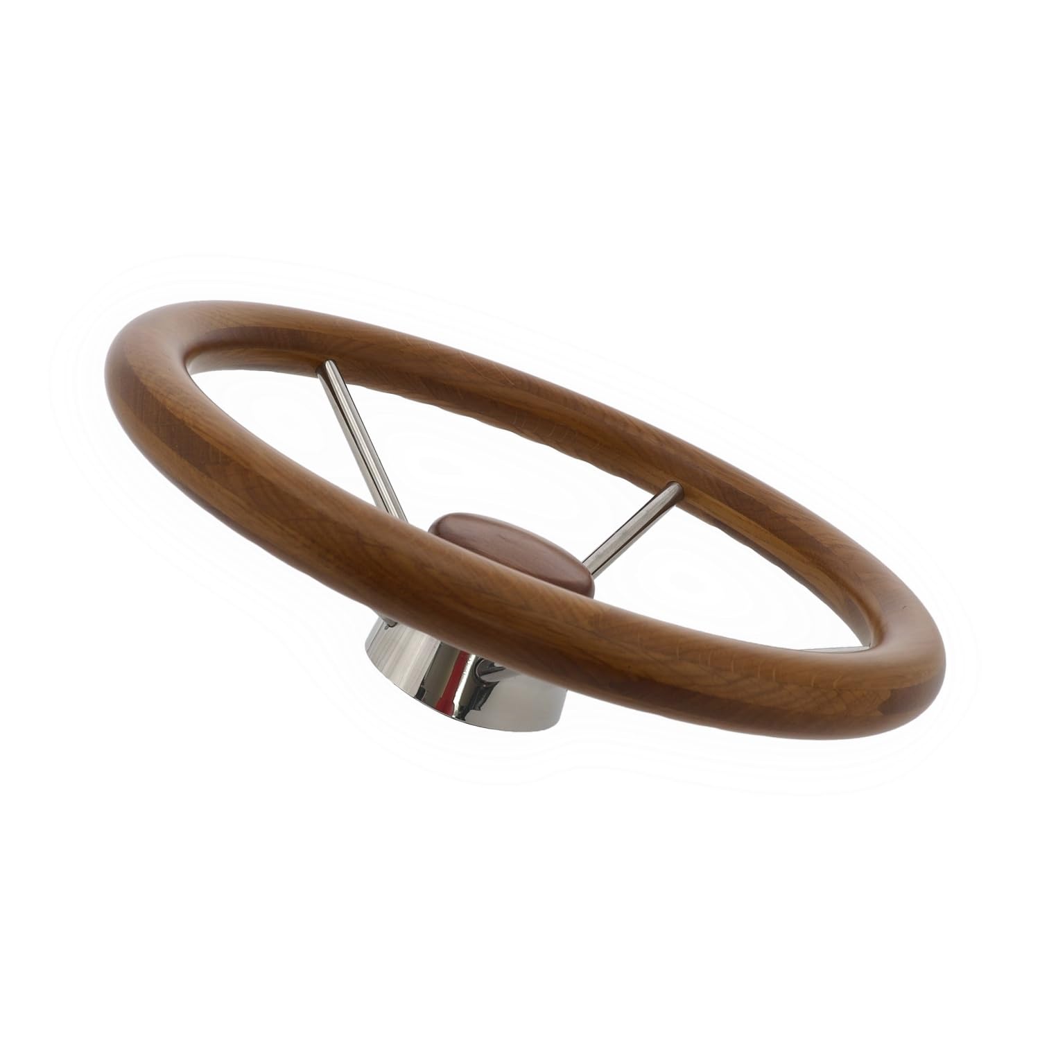 Steuerrad Bootslenkrad Lenkrad, 355 mm, 5 Speichen, Edelstahl/Teak