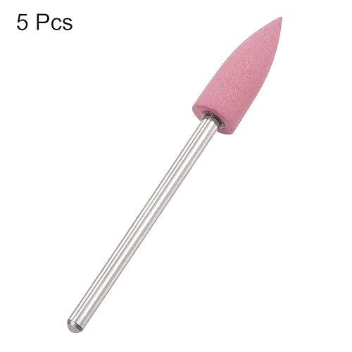 Miniatura 9 de uxcell 5 piezas de goma de silicona muelas de pulido 600 granos 0.236 in diámetro cabeza de pulido puntiaguda para herramienta rotativa eléctrica