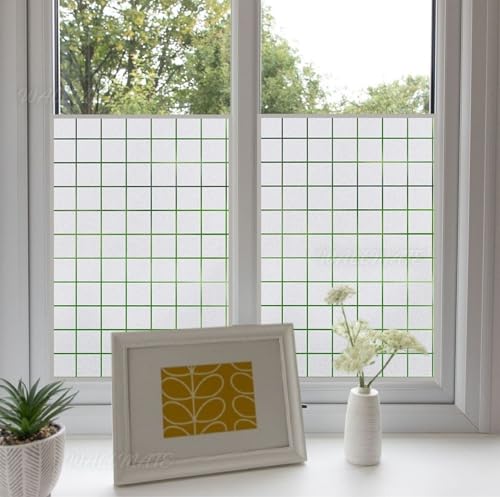Image of WALLMATE Self Adhesive Window Film Frosted 3D Glass Door Window Frosted Film for Home /Office /Bathroom & Living Room Multicolor Frosted Film (16 x 175 Inch, Square)