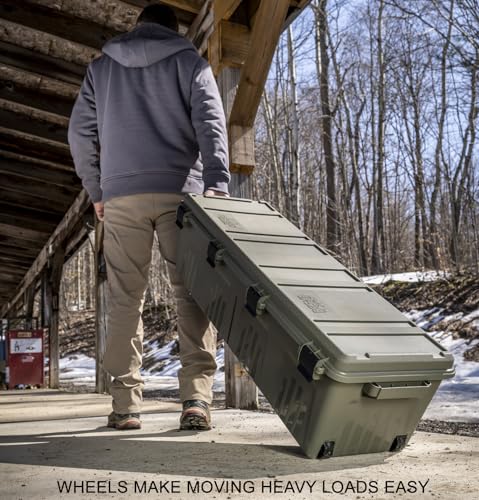 MTM TRC39 Tactical Rifle Crate with Wheels 39” Single Scope Hard Rifle Gun Carrying Case, Lockable All Weather Shooting Gear Storage Box ideal for Range or Field, Made in USA, Dark Earth by MTM - Image 3