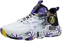 Bolognifi Tênis de basquete masculino de cano alto, calçados esportivos antiderrapantes para corrida, botas de basquete para treinamento ao ar livre presente(Purple1,41 BR)