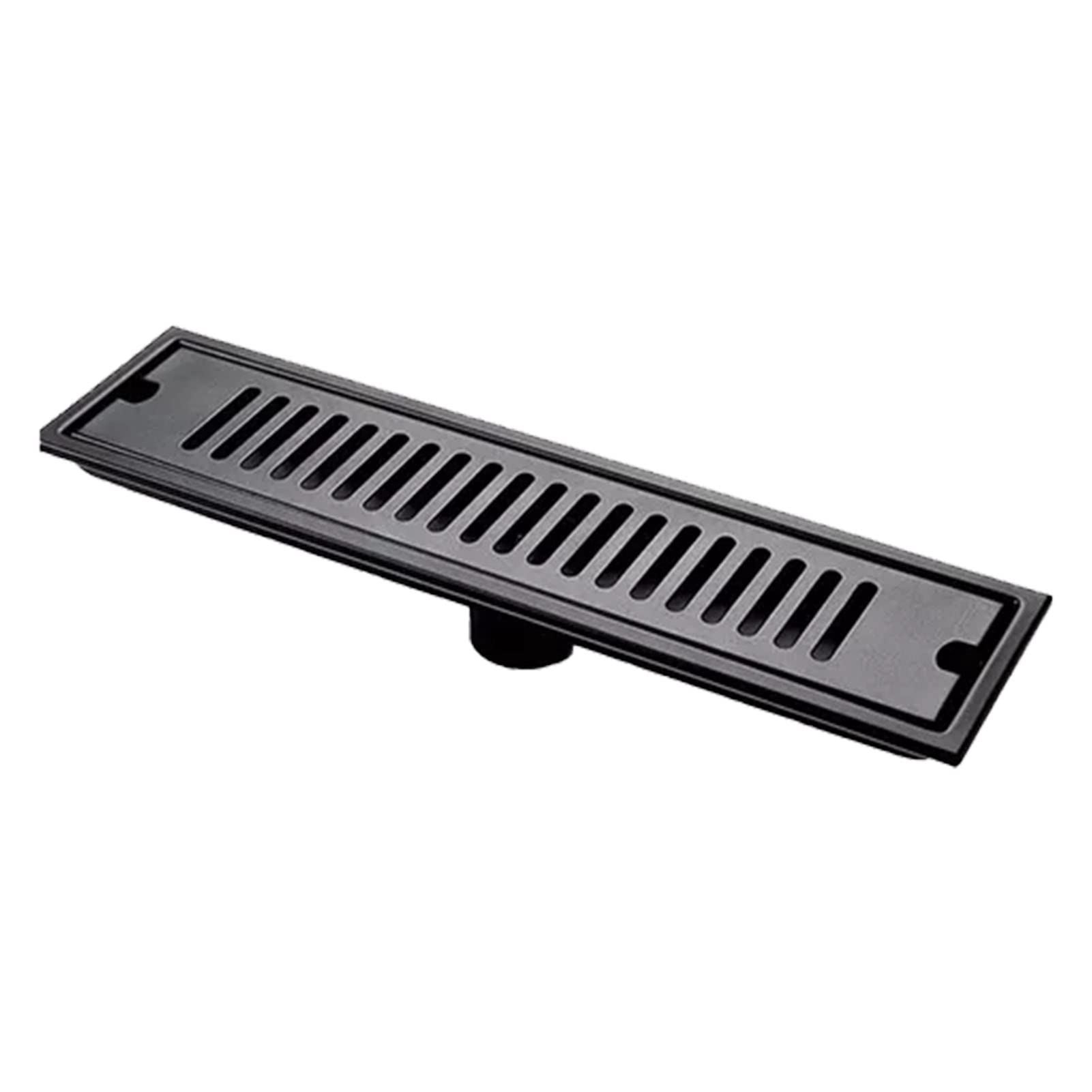 Canaleta de Ducha, 30 X 10cm Desague de Ducha Rectangular de Acero Inoxidable con Tapa de Rejilla Extraíble y Filtro, Drenaje Rápido, Sumidero Ducha Negro para Baño, Cocina, Balcón