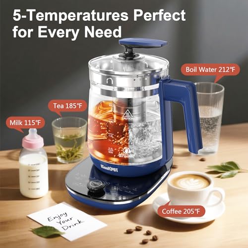 Hervidor Eléctrico de Vidrio Borosilicato 1.5L Azul miniatura 4