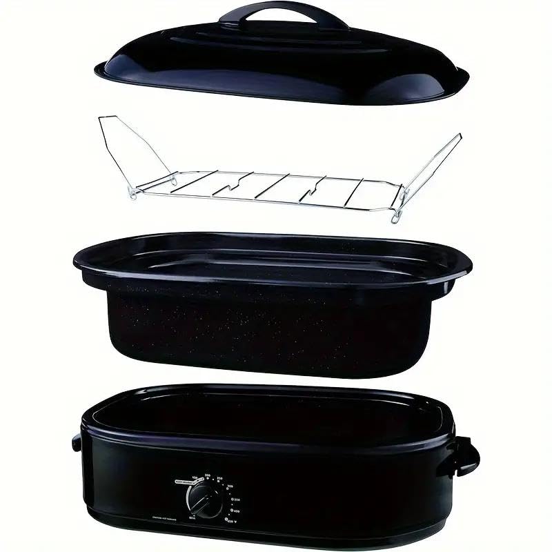 Turkey Roaster, Electric Roaster Oven, 16 QT Turkey Roaster Oven with Self-Basting Lid, Adjustable Temperature, Removable Pan & Rack, Fits Turkeys Up to 20LBS