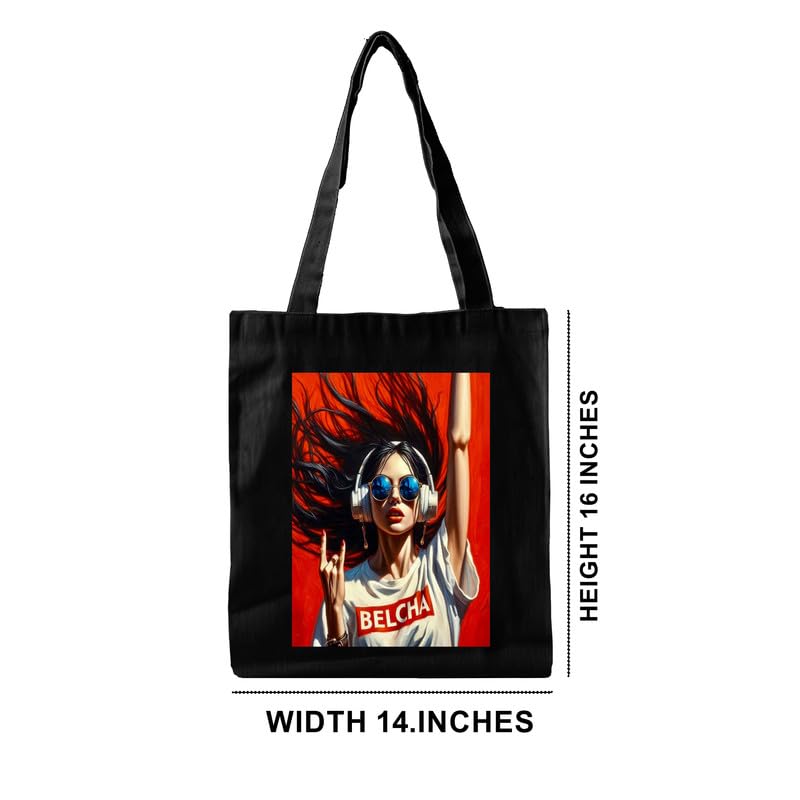 Image of Printed Tote Bag for Women | Heavy Duty 15kg Canvas Handbag | Eco-Friendly & Reusable