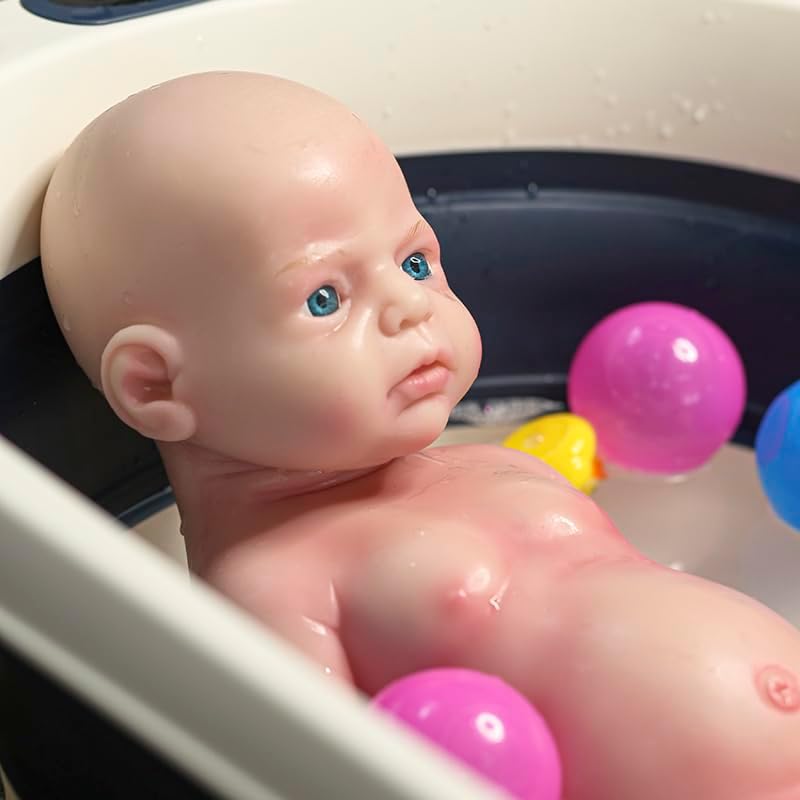 Miniatura 3 de Muñeca realista de silicona completa de 22 pulgadas, muñecas de bebé renacidas realistas, juguete y coleccionable.Bold Girl 012