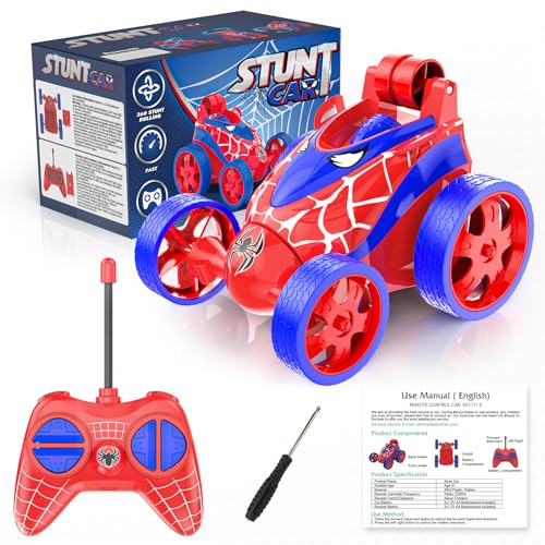 Miniatura 6 de Buoeuik Mini Coche Teledirigido Acrobacia Niños 3 4 5 6 7 Años, Spider Coche Rc Radiocontrol 360 Grados De Rotación Remote Control Car Juguete Infantil Regalo Cumpleaños Navidad Juegos