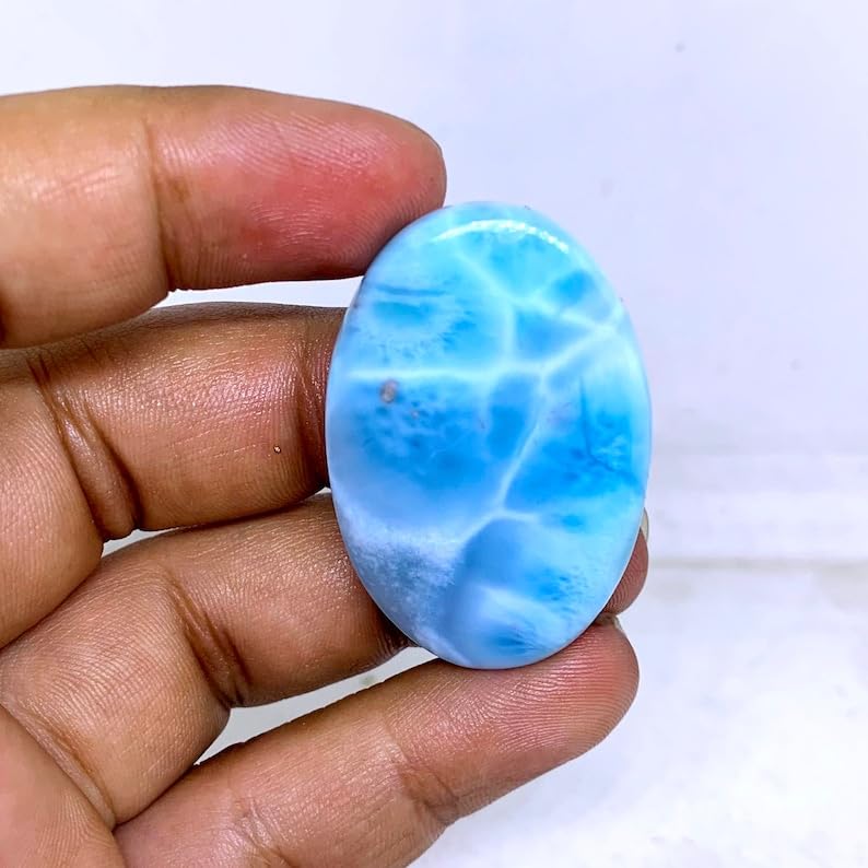 Larimar cabochon ovale 41x27mm pour création de bijoux DIY
