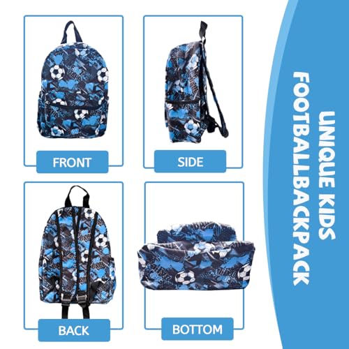 Treer Kids Backpack,3D Football Print School Bags,Toddler Backpack for 2-5 Years Old, Lightweight and Breathable Children's School Bags for Girls/Boy, (27 * 22 * 13cm) Blue - Image 5