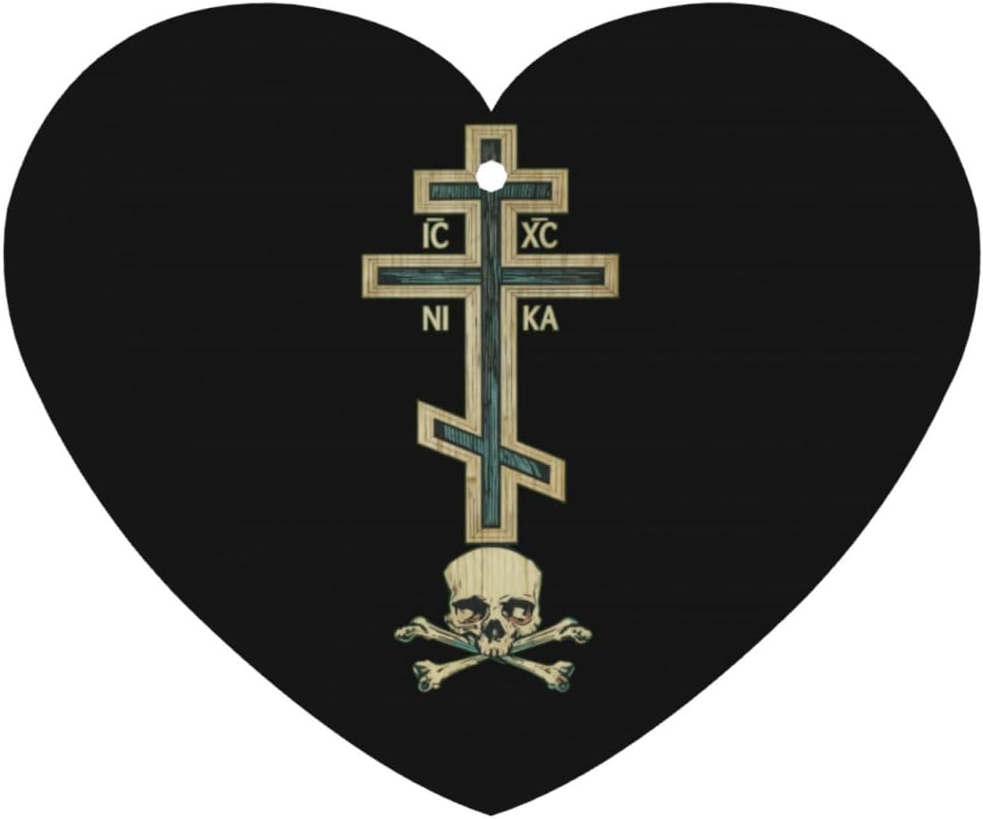 100 PCS Vintage Orthodox Cross With Skull of Adam Orthodox Christian Car Air Fresheners Cards Set, Multi-Pack Scented Cards, Long-Lasting Auto Fragrance Cards for Vehicle, Home & Office Heart Shape