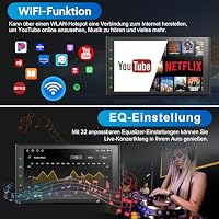 DAB Autoradio mit Bildschirm Android Doppel Din Radio Wireless Carplay Android Auto, 8-Core 2G+32G 7 Zoll Car Play Auto Radio 2 Din Touch Display mit Navi, DAB Plus, Bluetooth, GPS, WiFi, AM/FM/RDS – Ansicht 6