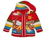 Gestrickte Kinderjacke mit Kapuze für Mädchen und Jungen, erhältlich in den Größen 62-116 - Farbe bunt