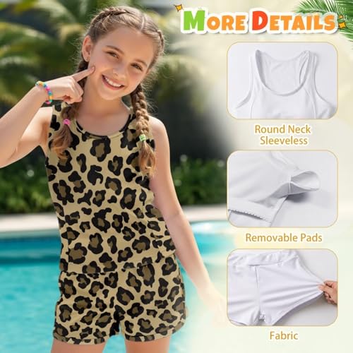 Tankini de dos piezas tankini de secado rápido estampado leopardo 12 4