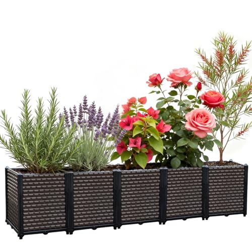 Extra Large Raised Garden Bed Self Watering Planter Box 50cm Deep, 200cm Long Rectangular Garden Planters for Outdoor Plants, Elevated Veggie Patch Kit with Legs for Vegetables & Flowers