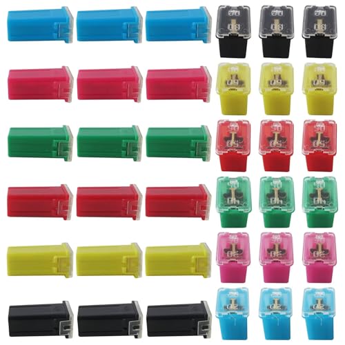Kit de fusibles para automóvil, 36 piezas, fusibles tall/standard y low profile en forma de caja, para camionetas, camiones, RV y SUV (20 A, 30 A, 40 A, 50 A, 60 A, 80 A, 3 piezas cada uno), marca Xspeedonline miniatura 2
