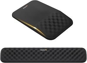ProtoArc KMP50 Ergonomic 2-Piece Set, Wrist Rest, Mouse Pad, 8 Degree Angle, High Density Resilient Memory Foam, Ambidextrous, PU Anti-Slip, For Home Work, Telework, Office, Long PC Work, Gaming