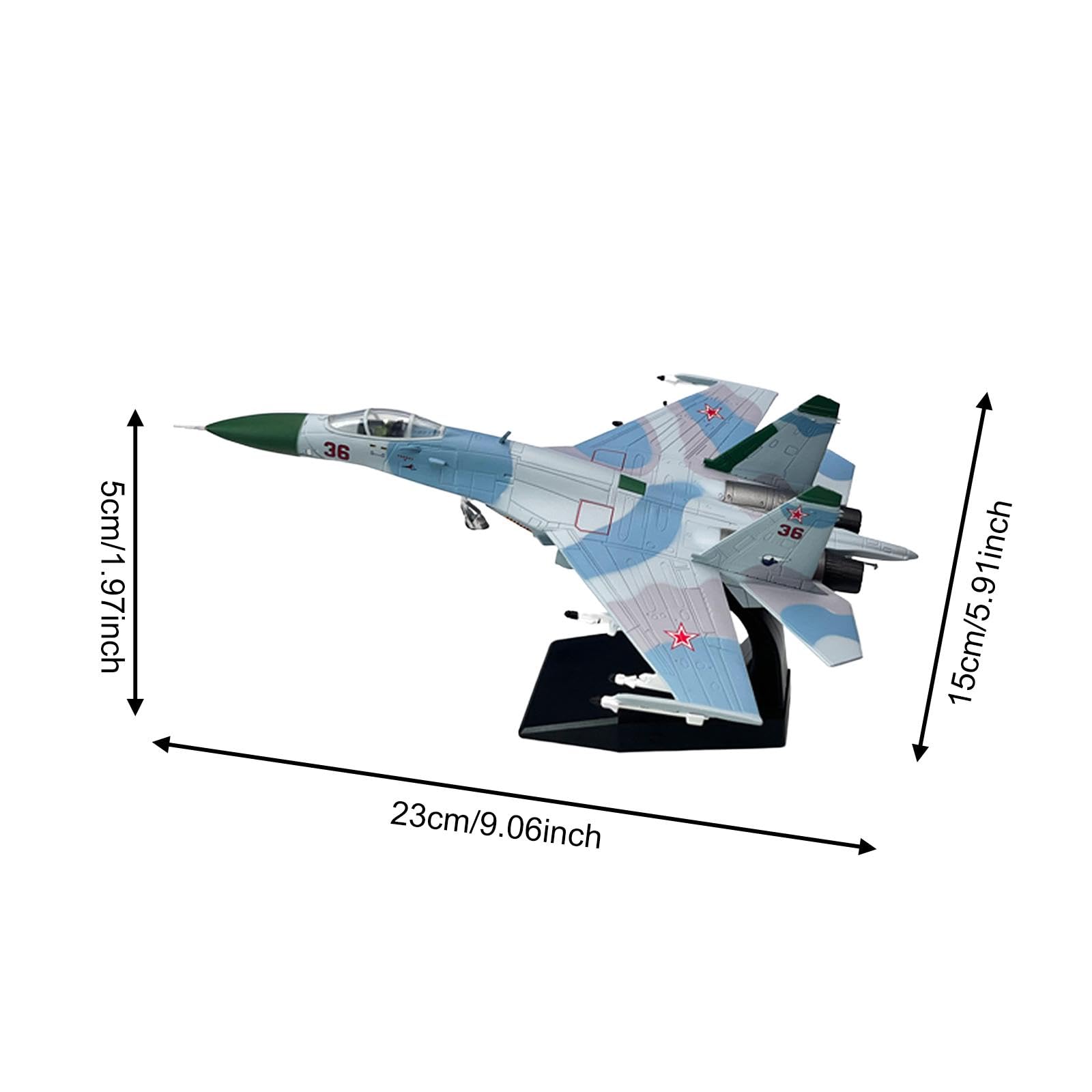 Modello di Aereo da Caccia SU27 in 1/100, Giocattolo da Collezione, Modello di Aereo simulato in Metallo per mensola, Bar, Camera da Letto,