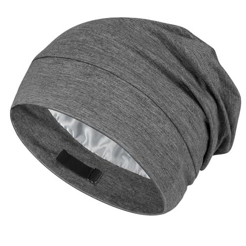 Image of OLESILK Silk Baby Bonnet 6-12 Months: 100% Mulberry Silk & Modal, Anti-Frizz for Curly Hair, Adjustable Fit Growing Toddler