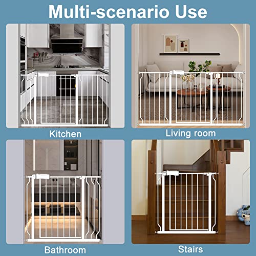 Flower Frail Extra Wide Baby Gate 14.17In Extensions Walk Through Baby Gate Pressure Mount Auto Close Child Safety Gates (White, Extension-14.17"/36Cm) #TOP6