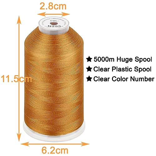 Image of New brothread - Single Huge Spool 5000M Each Polyester Embroidery Machine Thread 40WT for Commercial and Domestic Machines - Toast(Janome Color)