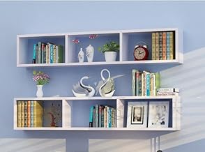 Storage Rack Set of 2 Engineered Wood Book Shelf