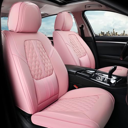 Image of Coverado Car Seat Covers Full Set, Automotive Front and Rear Seat Covers with Backrest, Nappa Leather Car Seat Protectors Waterproof, Universal for Most Vehicles