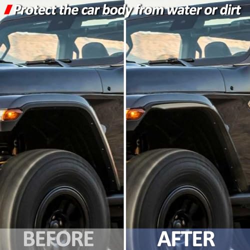 Sunhua Front & Rear Fender Flares Extensions Set fit for 2018 2019 2020 2021 2022 2023 Jeep Wrangler JL & JLU 2/4 Doors, Wheel Fender Liner black 4PCS by Sunhua - Image 5