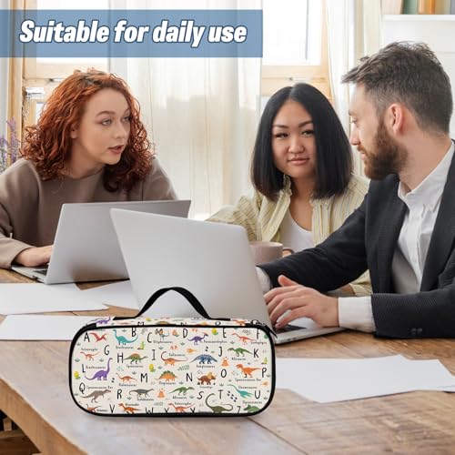 Image of Dinosaur Pencil Case, Alphabet Pen Bag For School, Dinosaurs Pencil Case For Kids Girls Boys, Large Capacity Desk Organizer School, Pen Box Birthday Gifts