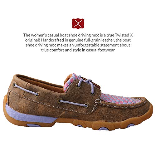 Twisted X Women's Boat Shoe Driving Moc, Bomber/Woven Purple, 7(M) #TOP1