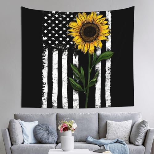 Tapisserie murale tournesol pour salon style vintage usa 152x130 cm