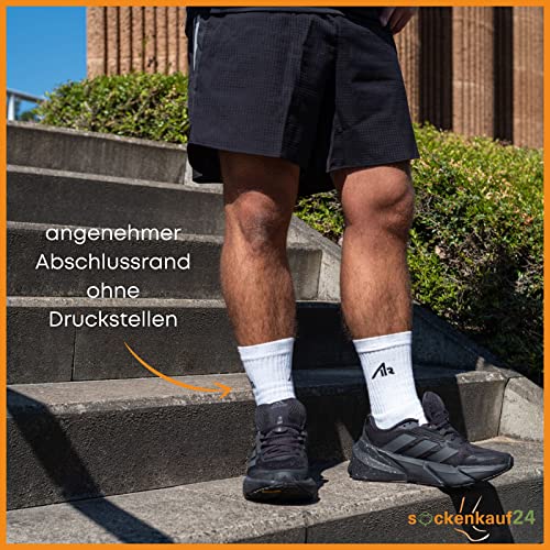 Foto von sockenkauf24 10 Paar i1R Sportsocken Tennissocken Arbeitssocken Herren Damen Baumwolle 10300 (43-46 Schwarz)