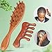Dexspoeny 2 Pack Loc Comb for Sisterlocks, Wooden Scalp Massager for Dreadlocks, Sandalwood Wide Tooth Hair Comb for Microlocs, Natural Gua Sha Head Massage Tool for Hair Growth Relaxation Stress