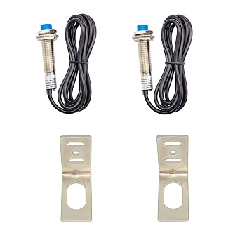 M12 Inductive Proximity Sensor LJ12A3-4-Z/BY Normally Open Detection Approach Switch PNP NO 3 Wire DC 6V-36V with L Type Bracket 2 Pack, PNP NO+L Type