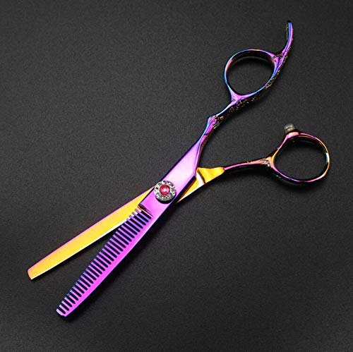 6" Professional Hair Cutting Scissors Set for Men Women Pets Home Salon Barber Cutting Kit,Purple,6 INCH