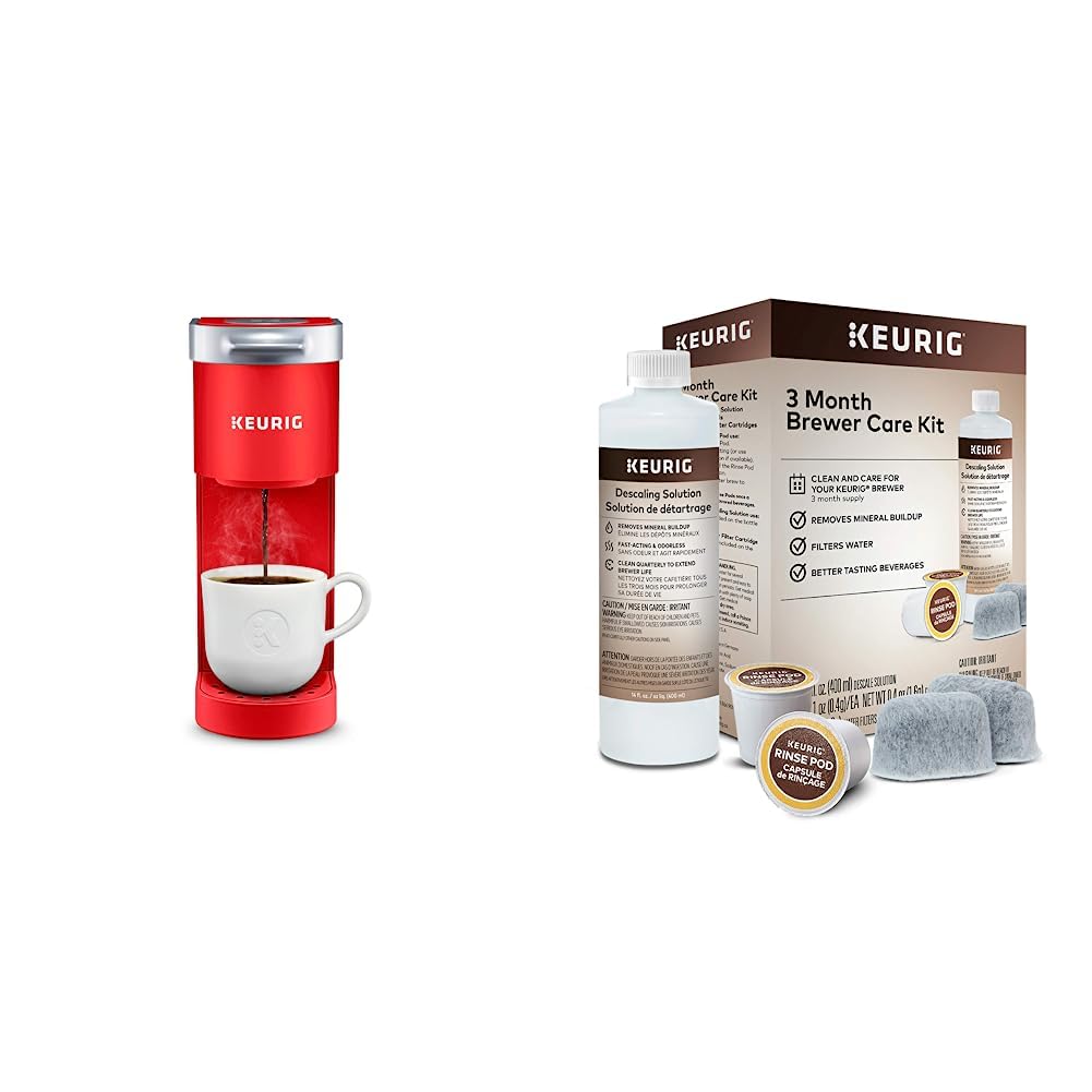 Buy Keurig KMini Single Serve KCup Pod Coffee Maker, Poppy Red & 3