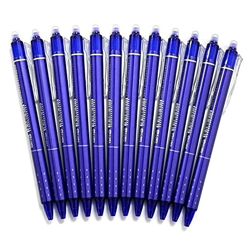 sencoo 12 pack bolígrafos borrables tinta azul gel retráctiles miniatura 1
