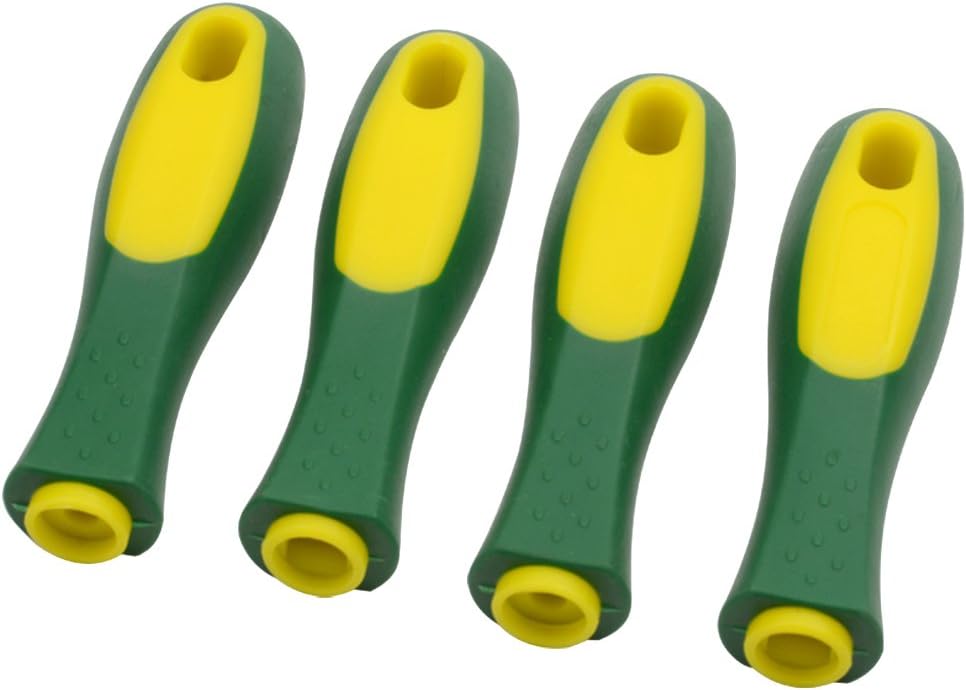 ASNOMY Ergonomic Rubber File Handle for File or Mills, Round Hole and Rectangular hole, 4-1/3" Length (4 pack)
