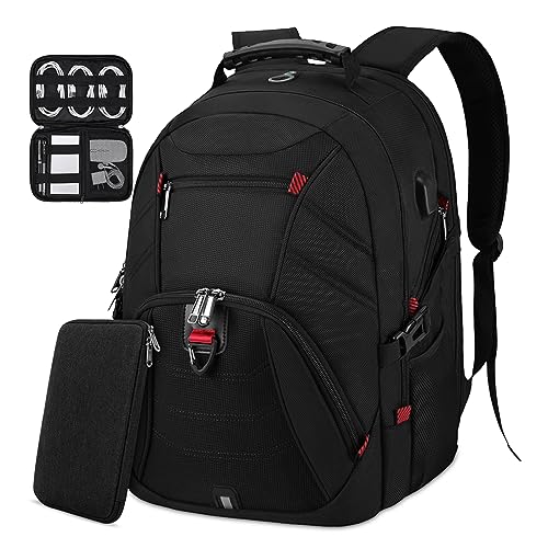 NEWHEY Mochila Portatil 17.3 Pulgadas con Cable Organizador Mochila Hombre Grande Mochilas Ordenador 17 Pulgadas Impermeable Viajes Trabajo Estudios