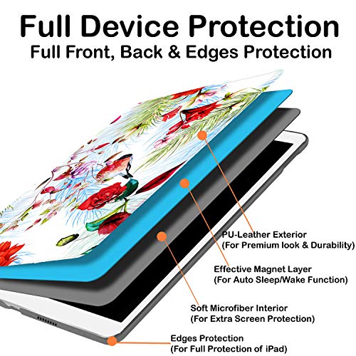 Image of DuraSafe Cases for iPad 10.5 Inch Air 3rd Gen [ PRO 10.5 Air 3 ] 2017 /2019 A1701 A2152 A2123 MUUL2HN /A MUUK2HN /A MUUJ2HN /A MQDX2HN /A Slim Printed Leather Flip Folio Book Cover - Birds & Flowers