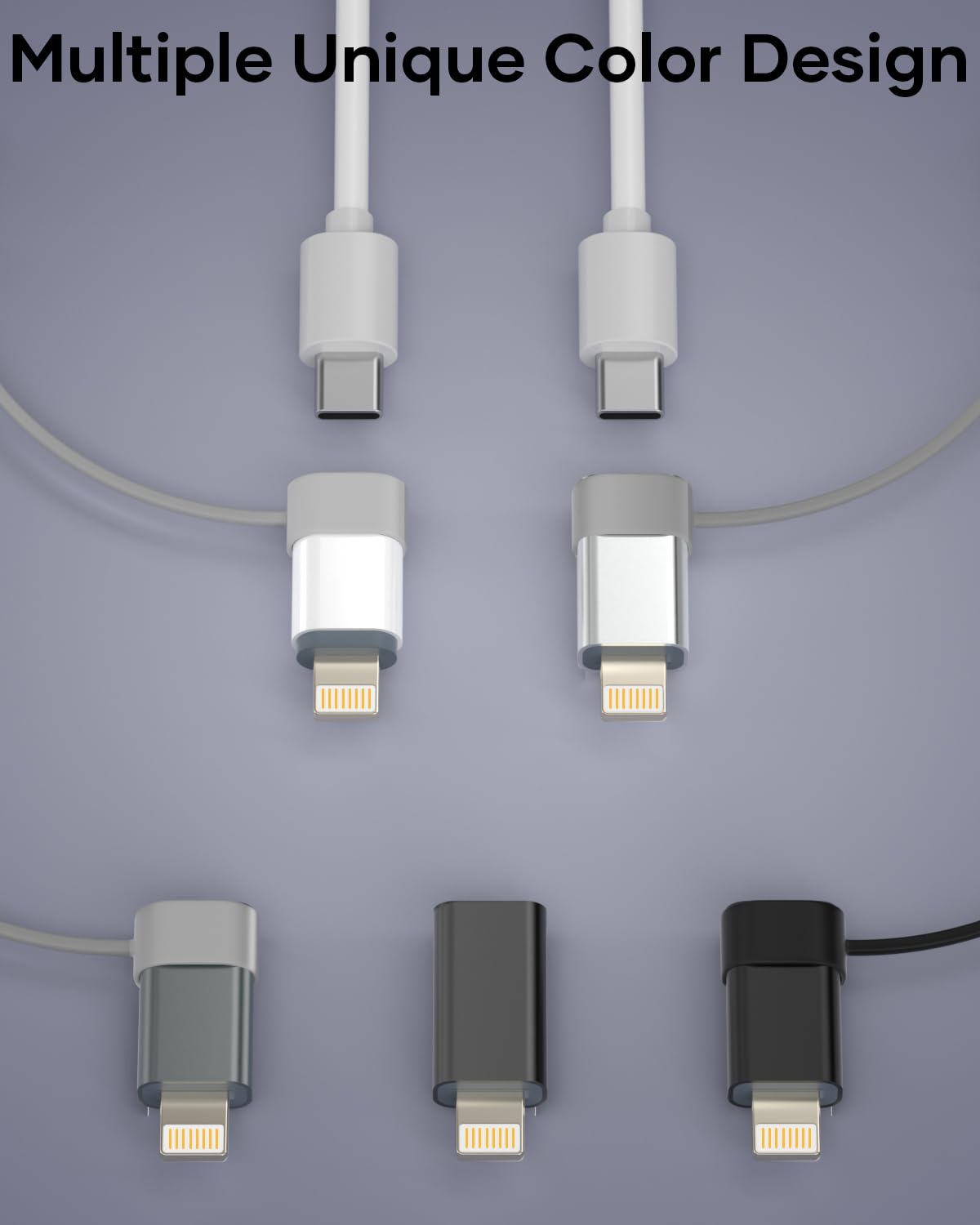 Adattatore USB C a Lightning, 2 Pezzi Adattatore Lightning USB C, Adapter iPhone di Supporta la Ricarica/Sincronizzazione dei Dati per iPhone 14/13/12/11/iPad/Airpods, Non per Cuffie/Audio/OTG