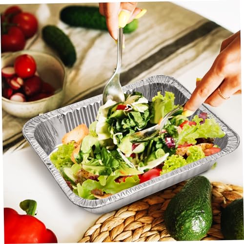 Bandejas de aluminio desechables profundas para calentar comida y hornear en fiestas 7