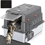 【XXXL Extra Large Size】The size of this enclosed litter box is 28" x 20.5" x 17 ", which is much larger than the size of a regular litter box. It is more suitable for large cats, fat cats, and multiple cats to try out, reducing the hassle of cleaning...