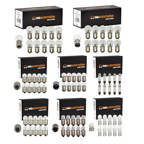 Tek Automotive 80 Pcs 24V Bulbs For Lorry Truck Assorted Set - R5W 149, R5W 150, P21W 241, C5W 242, R10W 246, T4W 249, P21/5W 334, W5W 507