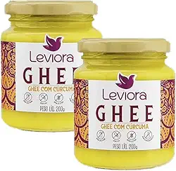 Kit 2X: Manteiga Ghee com Cúrcuma Sem Lactose Leviora 200g
