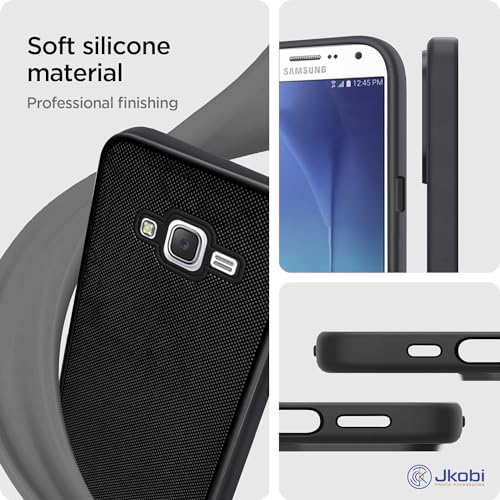 Image of Jkobi Back Cover Case for Samsung Galaxy J7 2015 (Textured Grip Design | Camera Protection | Slim and Light Weight | Soft Touch and Feel | Black)