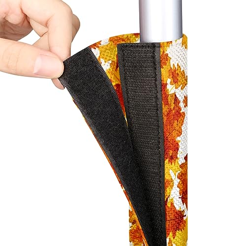 Image of Pardick Fall Autumn Refrigerator Door Handle Covers Set of 2Fall Leaf Washable Fridge Dishwasher Mocrowave Oven Door Decor Handle Cover Keep Your Kitchen Appliance Holiday Decor