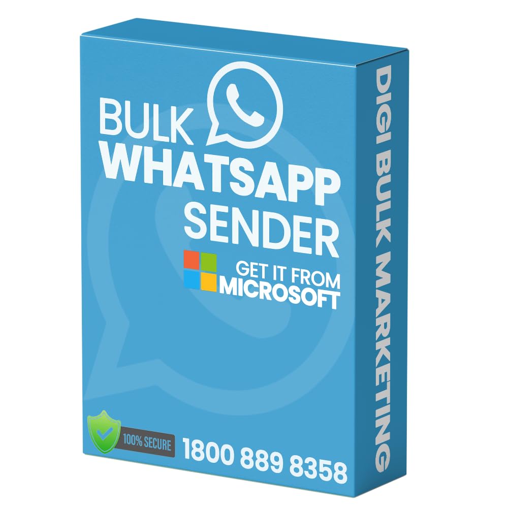 DIGI BULK MARKETING Bulk Whatsapp Sender - Send Video, Images And Audio - 1 User - 1 Year License (Email Delivery License Key Only - No CD)